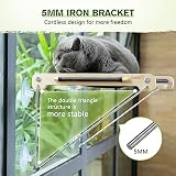Katzen Fensterplätze (bis 15 kg), Katzen Fensterliege, Katzenhängematte für Katzen mit Massivholz und Metall, Stabiles Fensterbrett Katzen, Katzenliege Fenster, katzenhängebett Fenster mit Saugnapf - 6